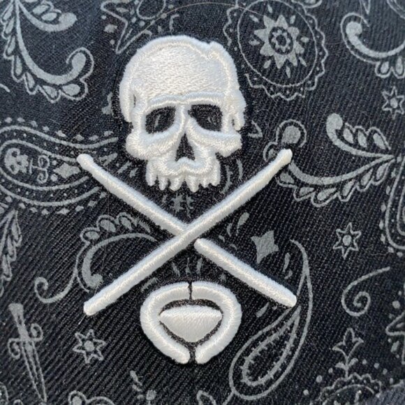 Circa Hat Men’s 7 3/8 Black Authentic Skull Drum Sticks Headwear Baseball Cap - Picture 2 of 14